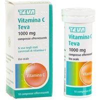 Teva Vitamina C 1000 mg - Compresse effervescenti per le carenze, vitamina c Teva 10 compresse