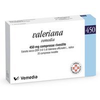 Valeriana Vemedia 450mg Sollievo da Tensioni Nervose Lievi e Disturbi del Sonno, 20 Compresse Rivestite
