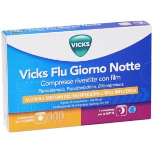 Vicks Flu Giorno e Notte 12 Compresse Giorno + 4 Compresse Notte