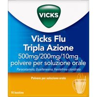 Vicks Flu Tripla Azione Bustine Raffreddore e Influenza, 10 Bustine