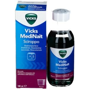 Vicks MediNait Sciroppo Contro I Sintomi Di Influenza Raffreddore Febbre E Tosse 180 ml