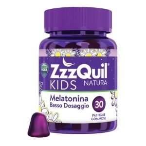 Vicks ZzzQuil Kids Natura Integratore Sonno con Melatonina per Bambini 30 Pastiglie Gommose