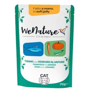 Wenature Gatto Busta In Jelly Adulto Tonno & Verdure Al Vapore 70 Gr