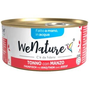 Wenature Gatto Lattina In Acqua Di Cottura Adulto Tonno & Manzo 85 Gr