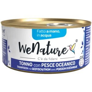 Wenature Gatto Lattina In Acqua Di Cottura Adulto Tonno & Pesce Oceanico 85 Gr