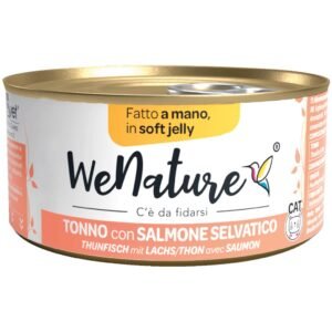 Wenature Gatto Lattina In Jelly Adulto Tonno & Salmone 85 Gr