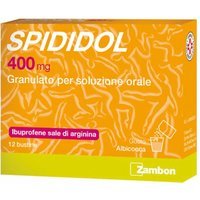 Zambon Spididol 400mg Ibuprofene Sale di Arginina Bustine Febbre e Dolore Gusto Albicocca, 12 Bustine
