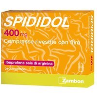 Zambon Spididol 400mg Ibuprofene Sale di Arginina Dolore Febbre e Influenza, 24 Compresse Rivestite