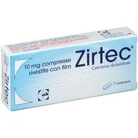 Zirtec 10mg Cetirizina dicloridrato Antistaminico Orale Trattamento Rinite Allergica, 7 compresse