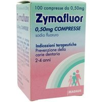 Zymafluor 0,5mg Sodio Fluoruro Prevenzione Carie 2-4 Anni, 100 Compresse