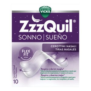 ZzzQuil Sonno Strisce Nasali per Smettere di Russare 10 Cerotti